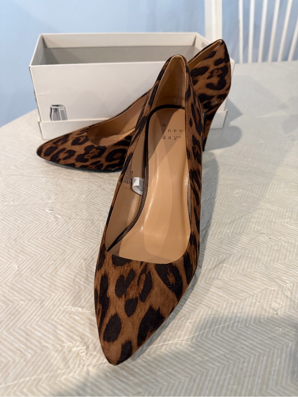 a new day Leopard Print Pointed Toe Pumps - Brown/Black